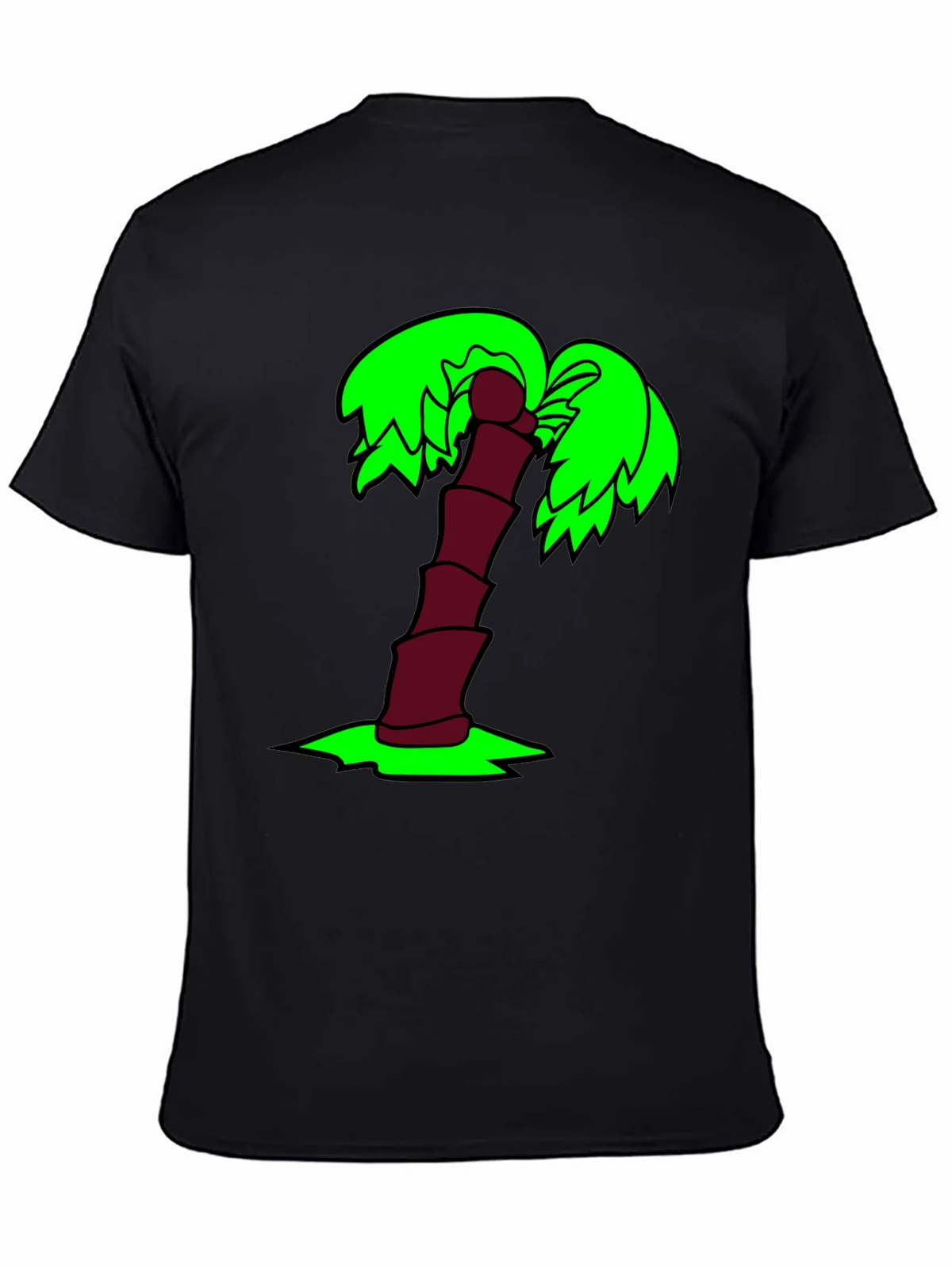 Cartoon Palm Tree Black T-Shirt product image 7