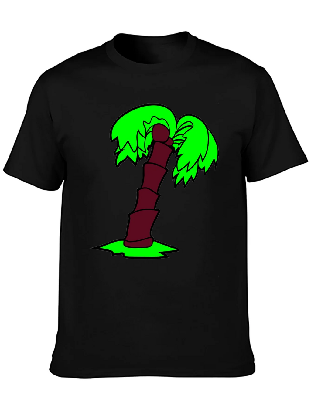 Cartoon Palm Tree Black T-Shirt product image 6