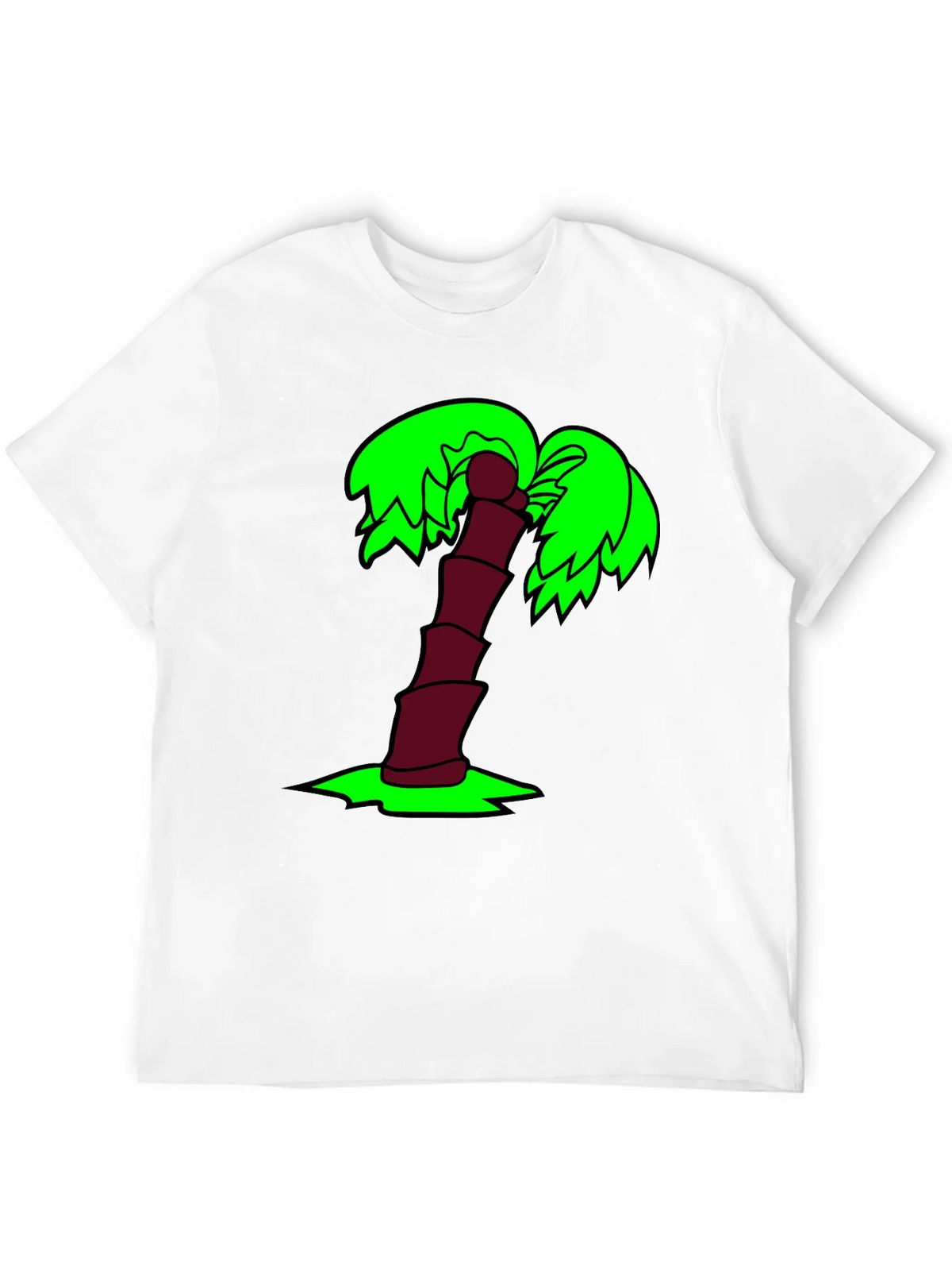 Cartoon Palm Tree Black T-Shirt product image 3