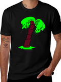 Cartoon Palm Tree Black T-Shirt product image 1