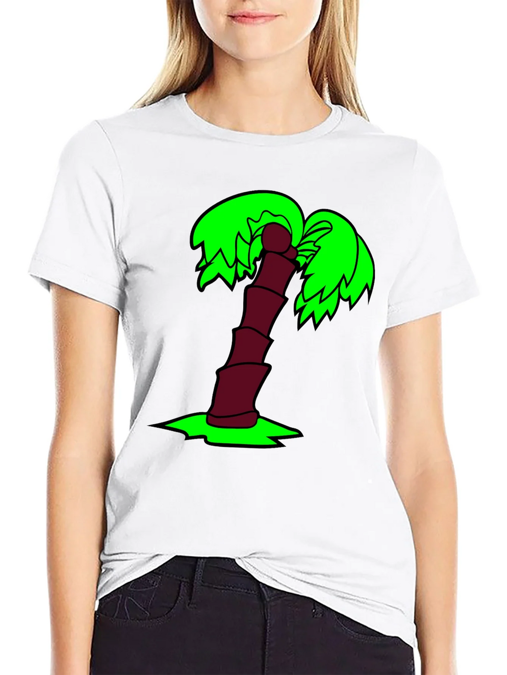 Cartoon Palm Tree Black T-Shirt product image 11