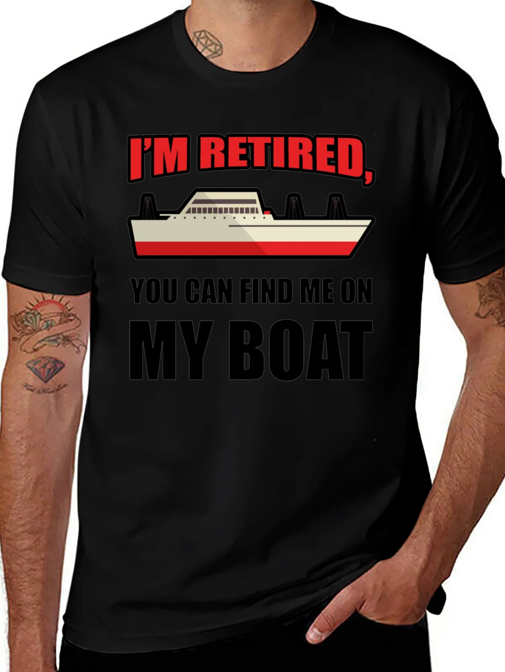 Retired Boat T-Shirt - Find Me On My product image 1