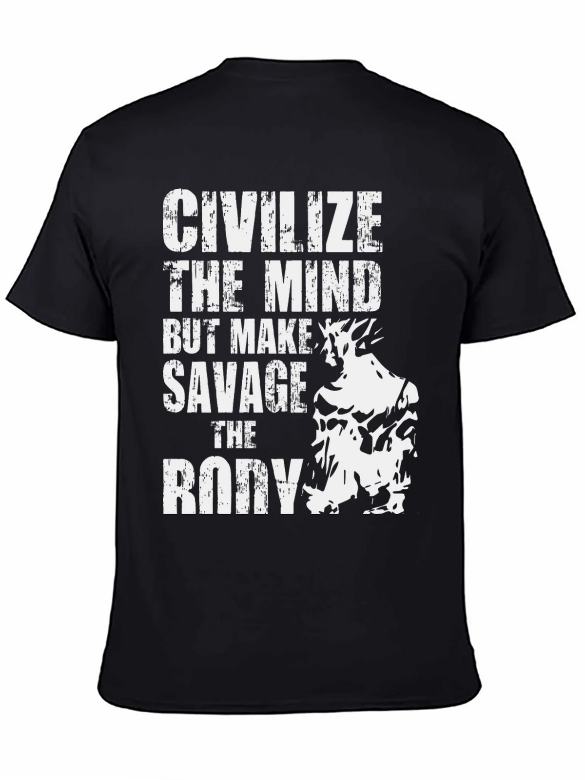 Civilize The Mind Savage Body Black T-Shirt product image 7