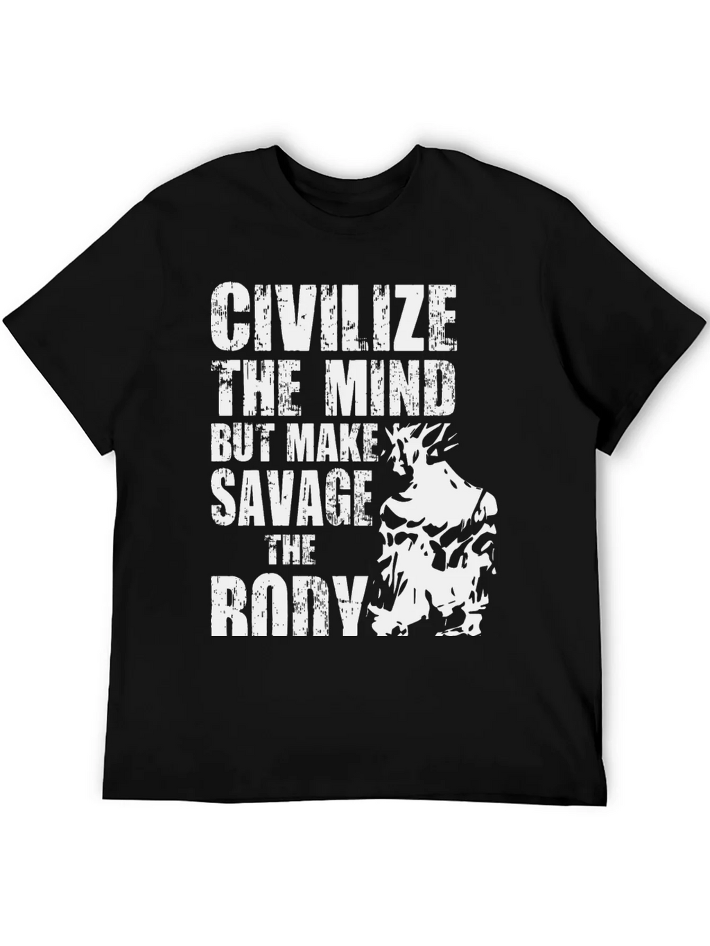 Civilize The Mind Savage Body Black T-Shirt product image 8