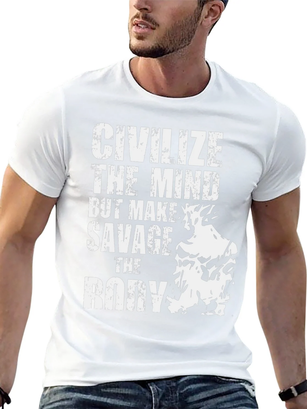 Civilize The Mind Savage Body Black T-Shirt product image 4