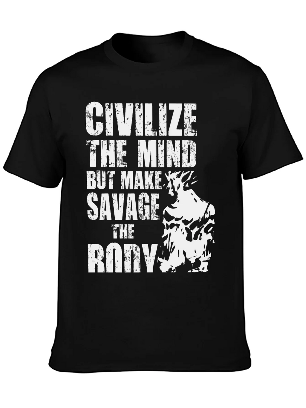 Civilize The Mind Savage Body Black T-Shirt product image 6