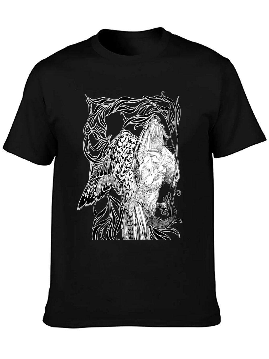 Graphic Owl T-Shirt - Black Cotton Tee product image 6