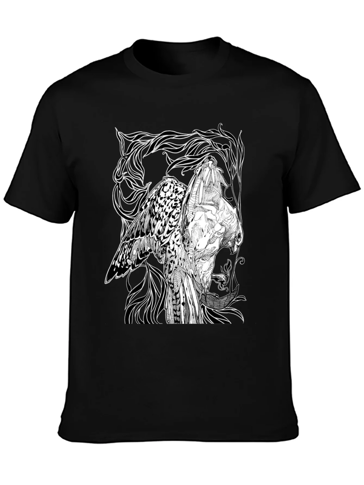 Graphic Owl T-Shirt - Black Cotton Tee product image 6