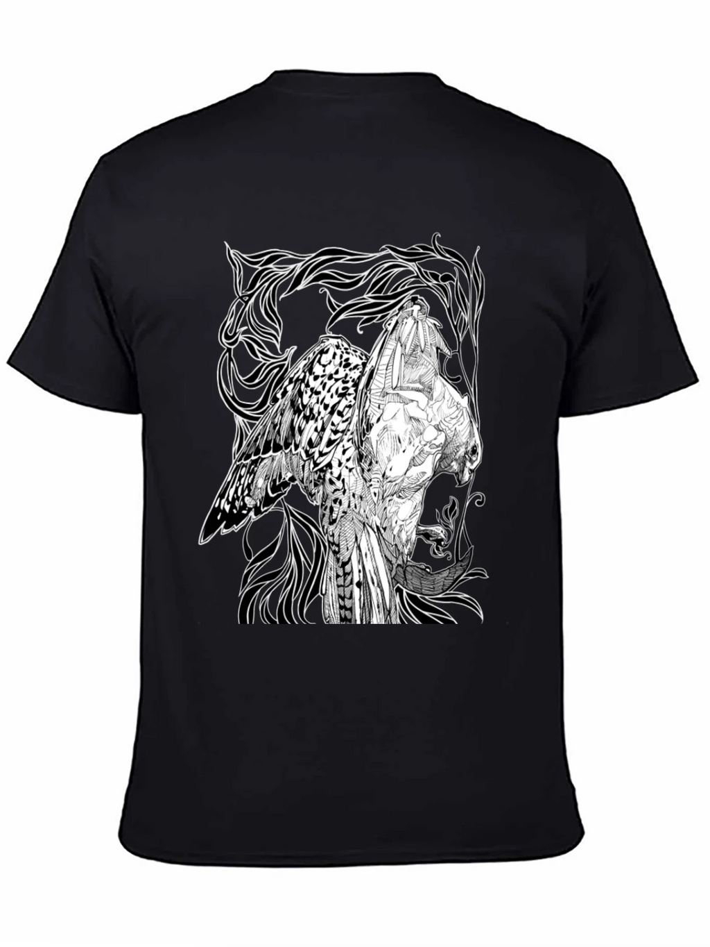 Graphic Owl T-Shirt - Black Cotton Tee product image 7