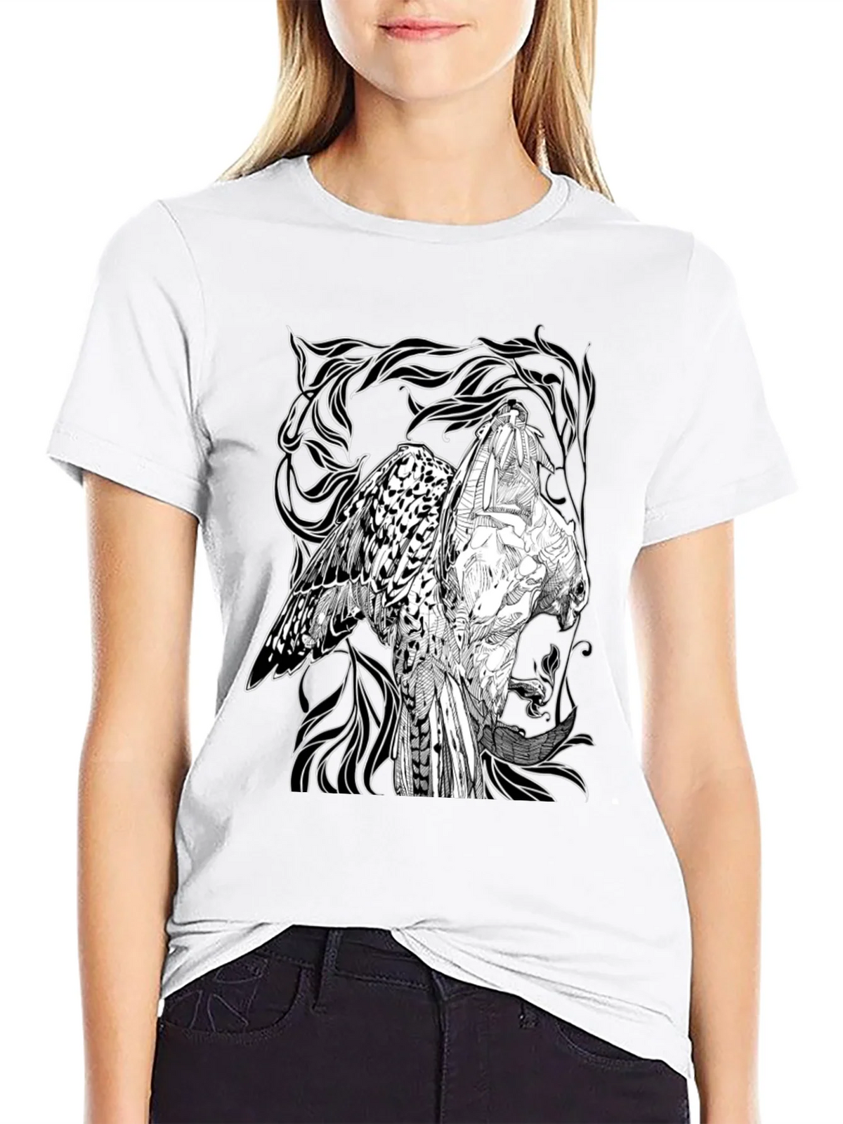 Graphic Owl T-Shirt - Black Cotton Tee product image 11