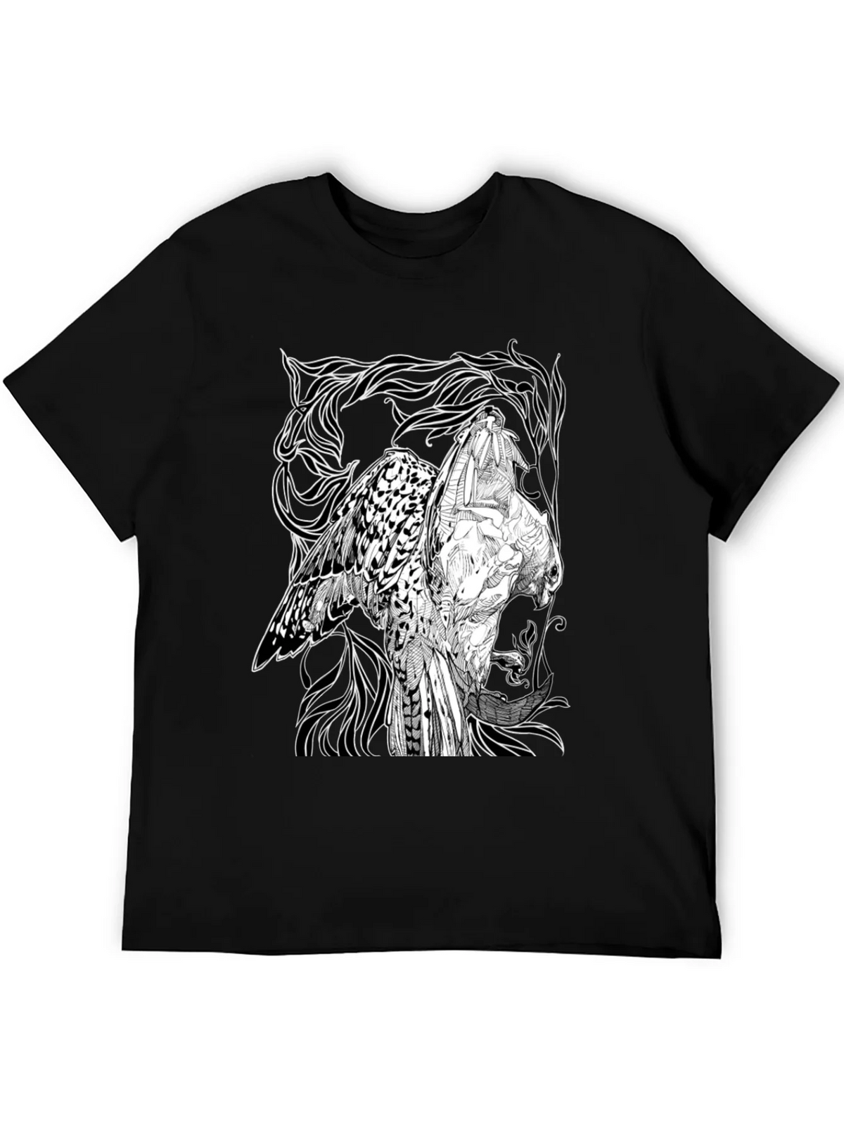 Graphic Owl T-Shirt - Black Cotton Tee product image 8