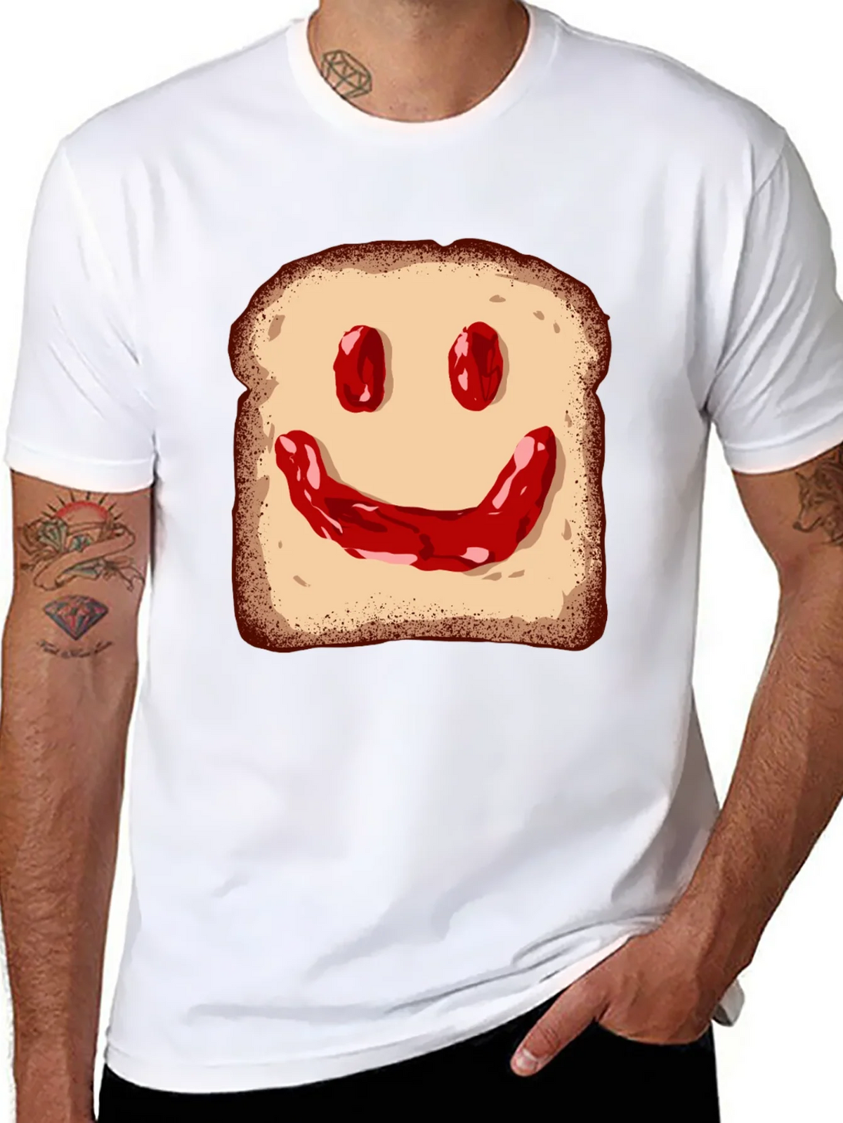 Jam on Toast Smile Graphic Tee - Black Cotton T-Shirt product image 10