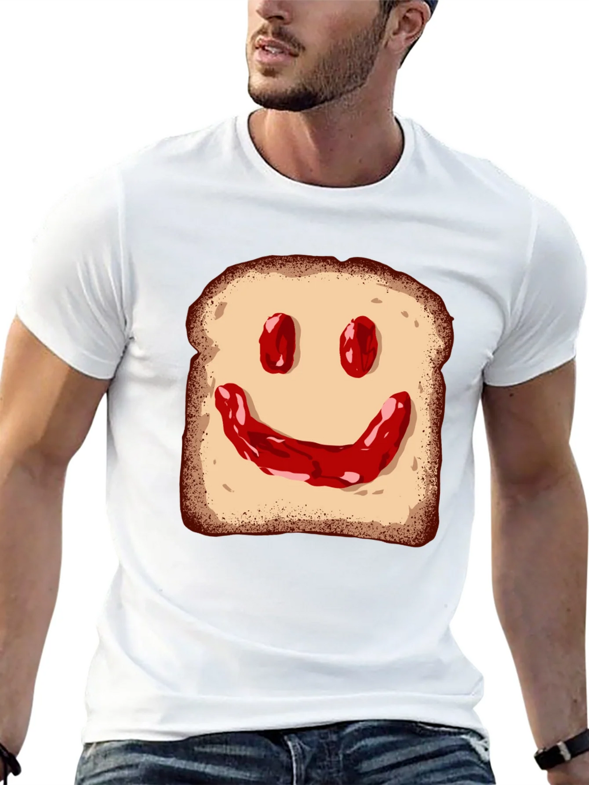 Jam on Toast Smile Graphic Tee - Black Cotton T-Shirt product image 4