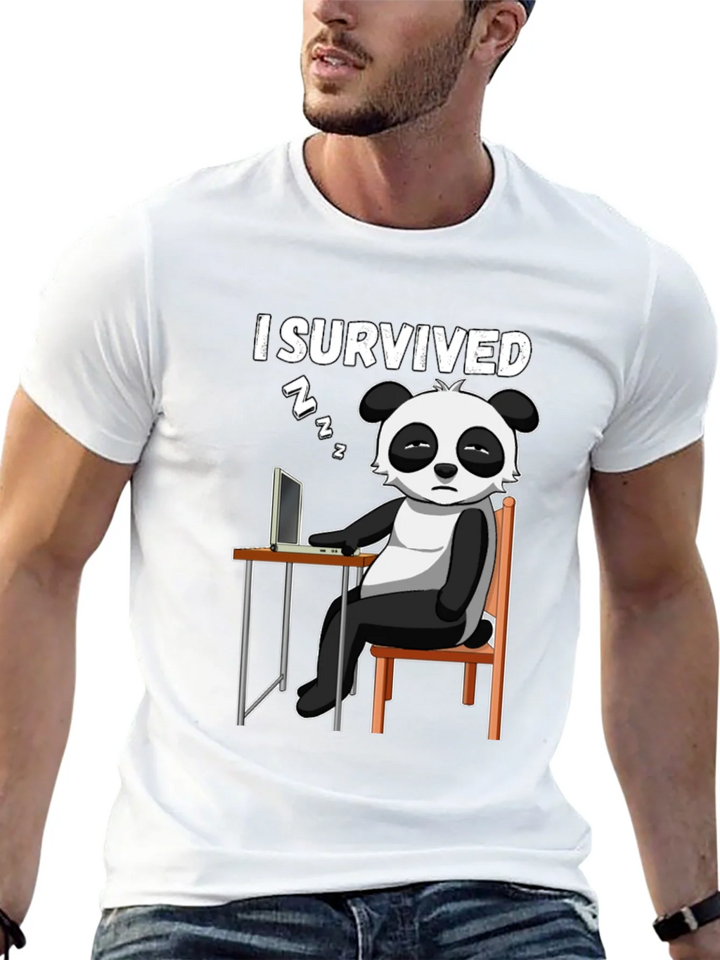I Survived Funny Panda T-Shirt product image 4