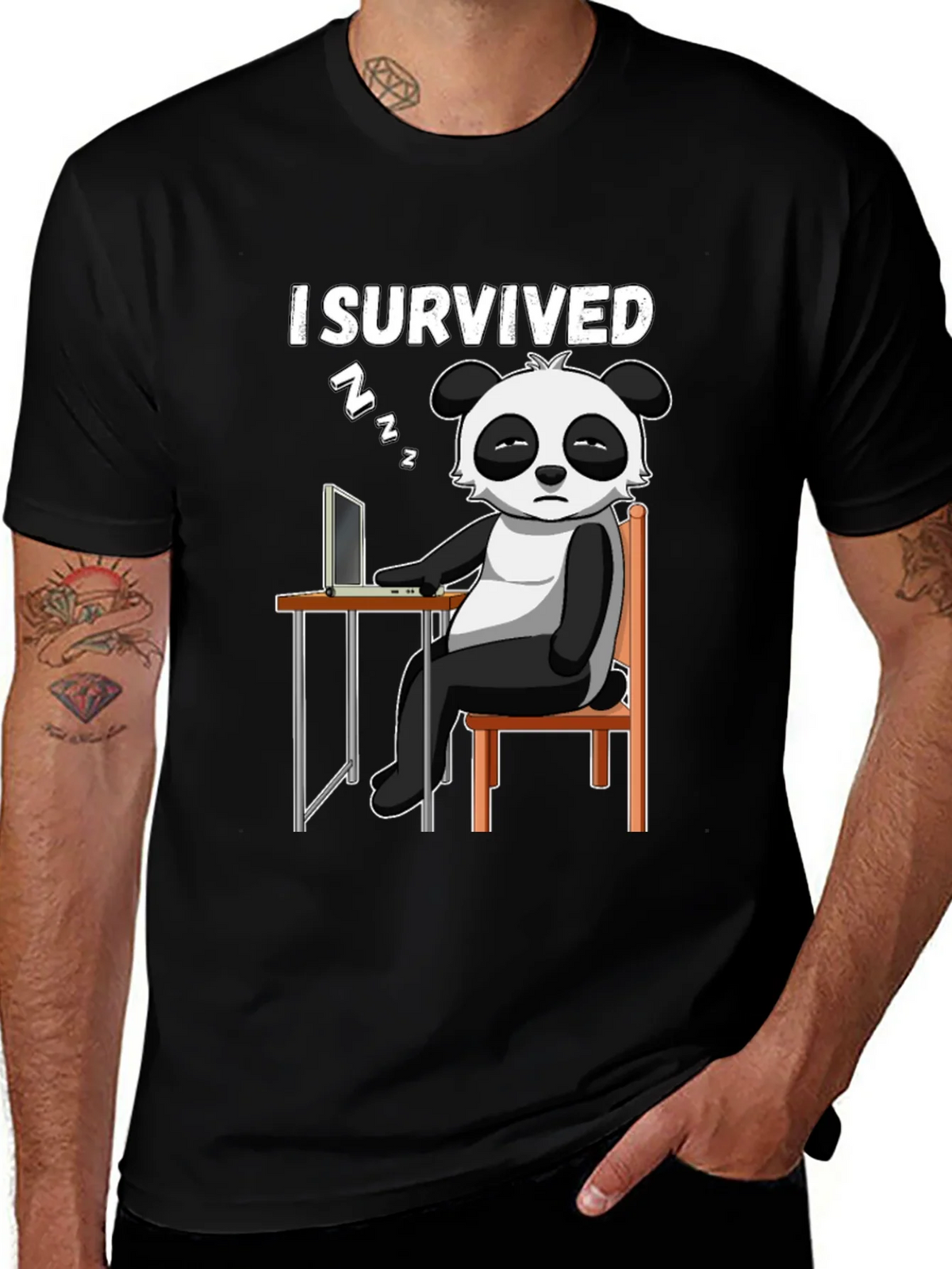 I Survived Funny Panda T-Shirt product image 1