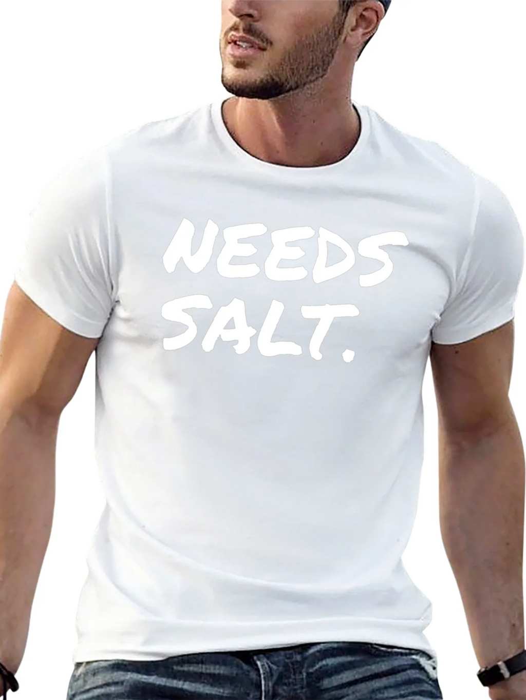 Needs Salt Black T-Shirt Funny Sarcastic Tee product image 4