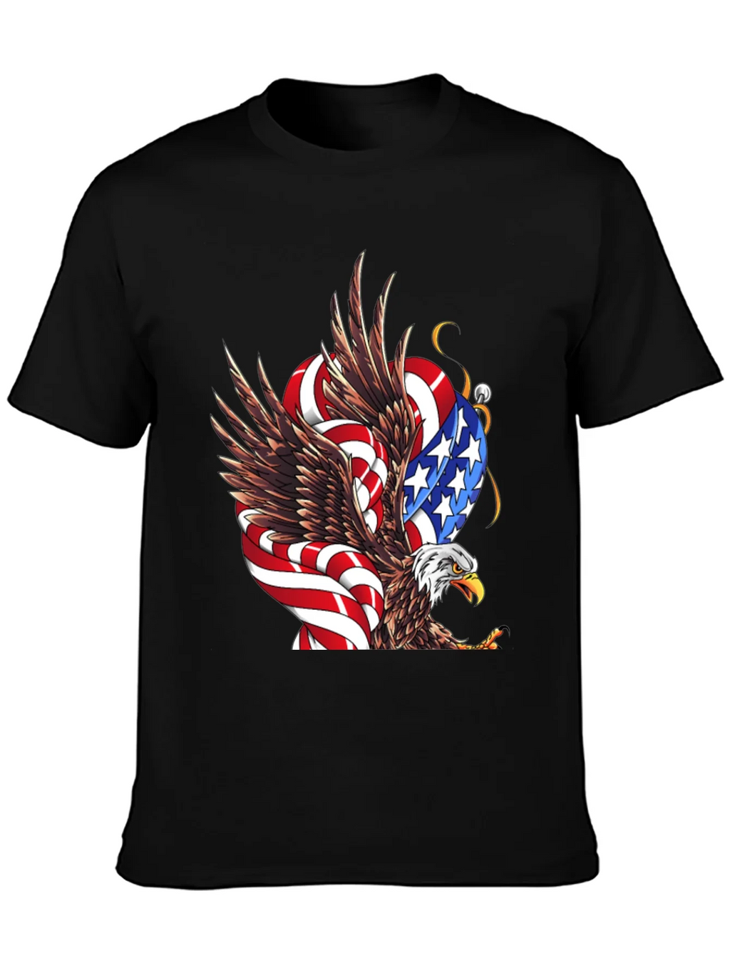 American Eagle Flag Graphic Print Mens Black T-Shirt product image 6