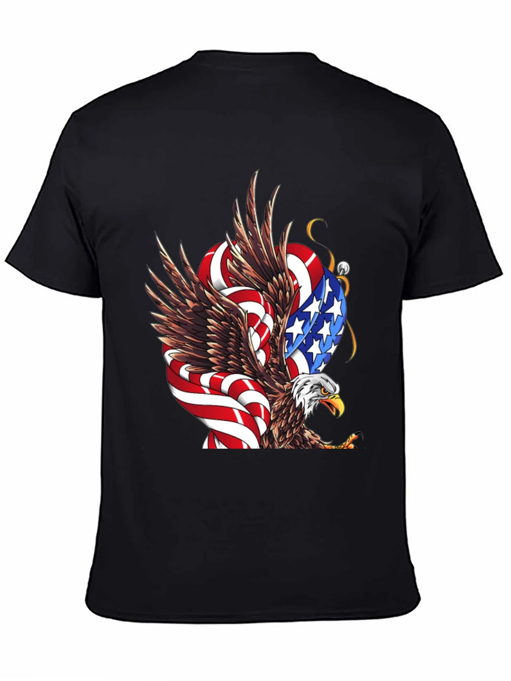 American Eagle Flag Graphic Print Mens Black T-Shirt product image 7