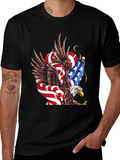 American Eagle Flag Graphic Print Mens Black T-Shirt product image 1