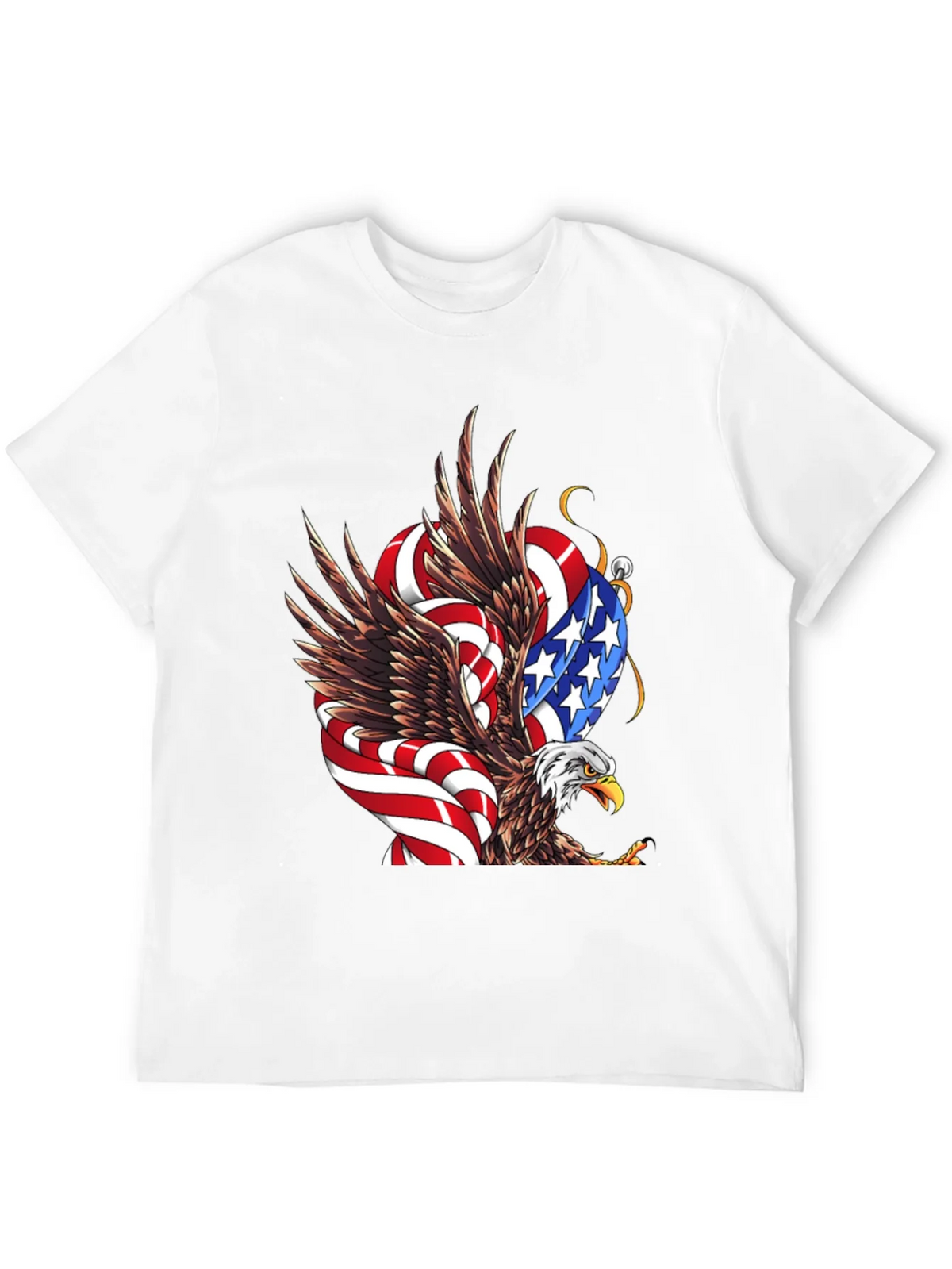 American Eagle Flag Graphic Print Mens Black T-Shirt product image 3