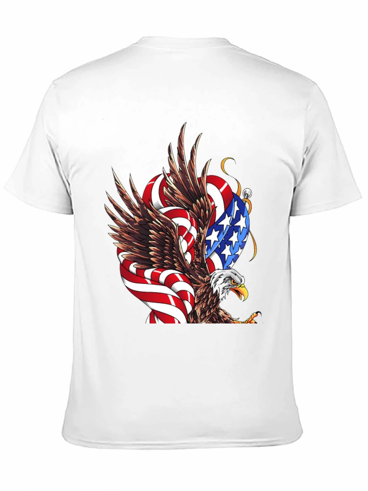 American Eagle Flag Graphic Print Mens Black T-Shirt product image 2