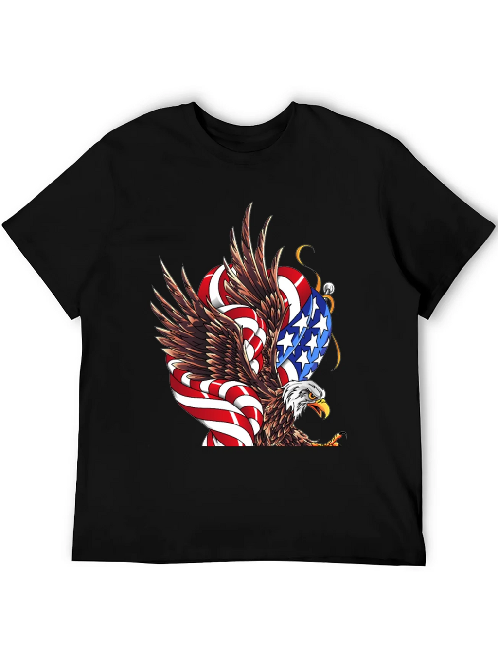 American Eagle Flag Graphic Print Mens Black T-Shirt product image 8