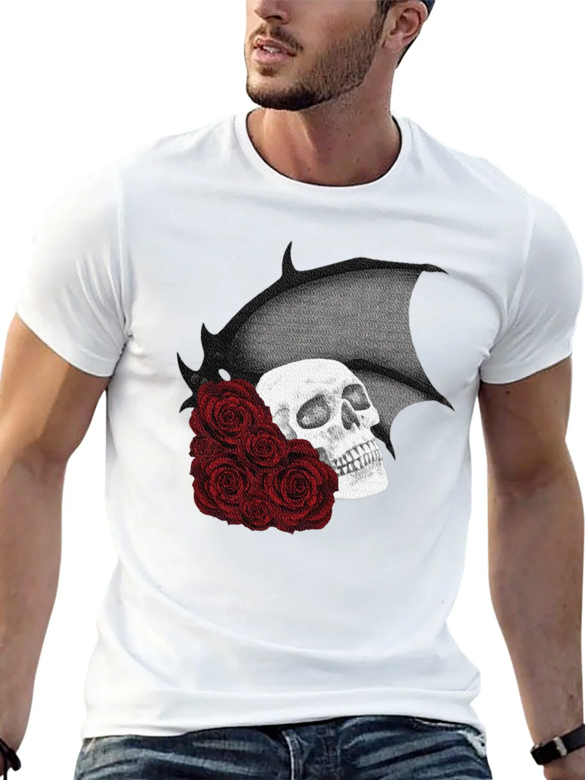Skull & Roses Graphic T-Shirt product image 4