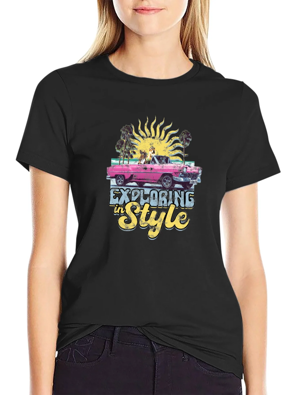 Exploring in Style Black Graphic Tee product image 5