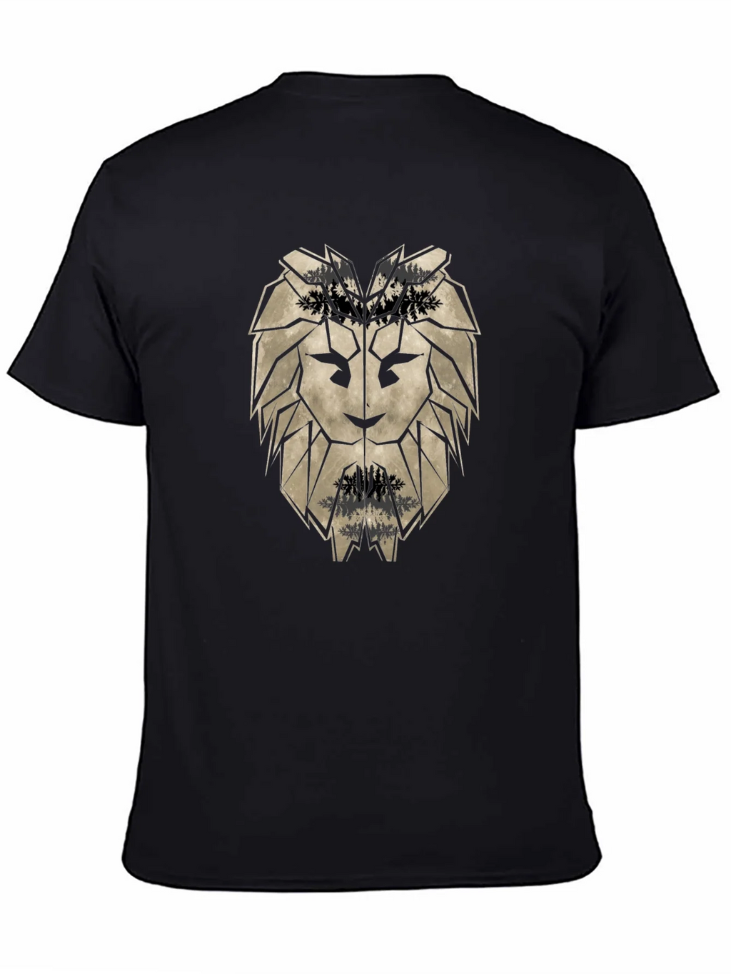 Geometric Lion Head Black T-Shirt product image 7