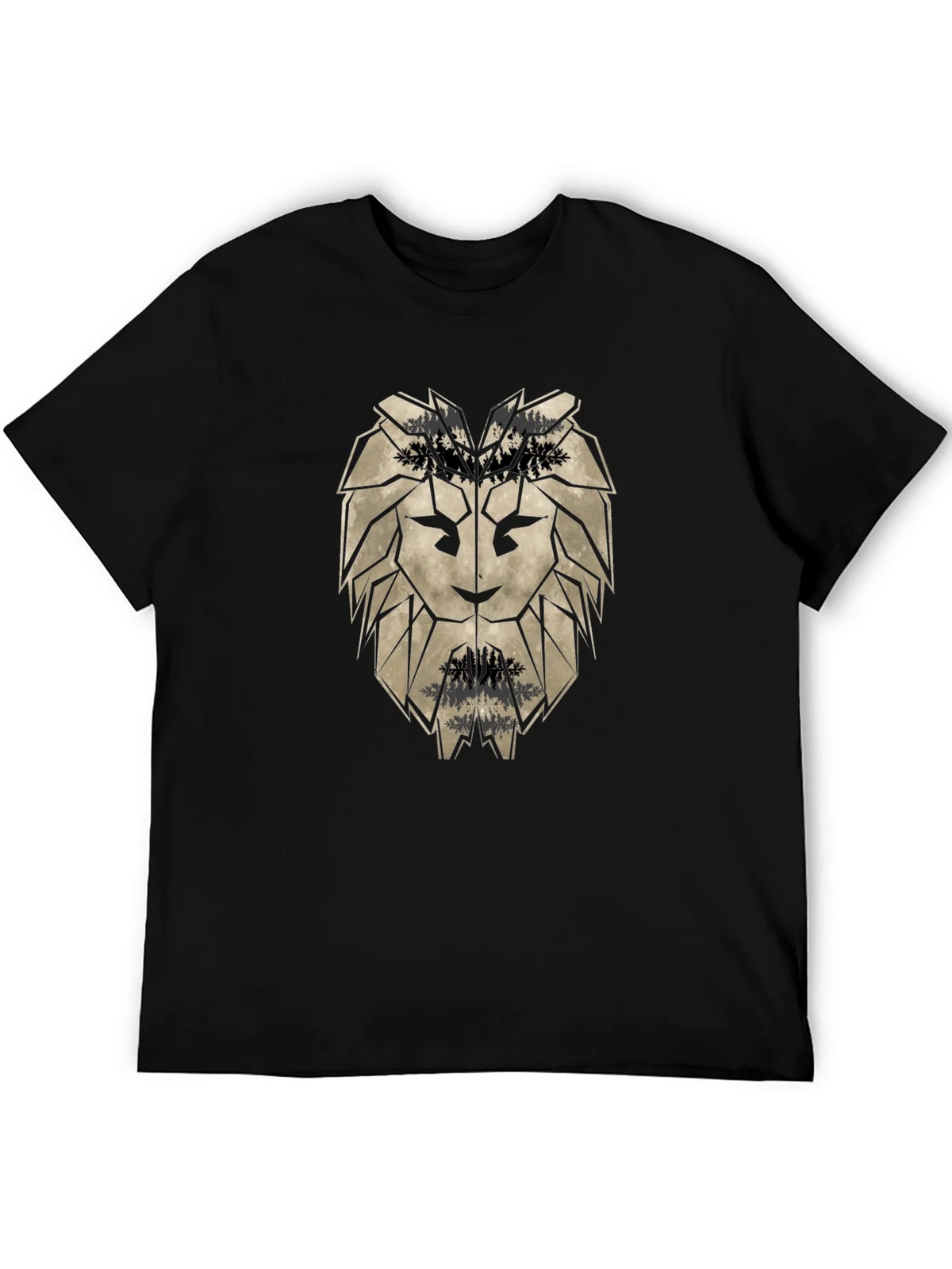 Geometric Lion Head Black T-Shirt product image 8