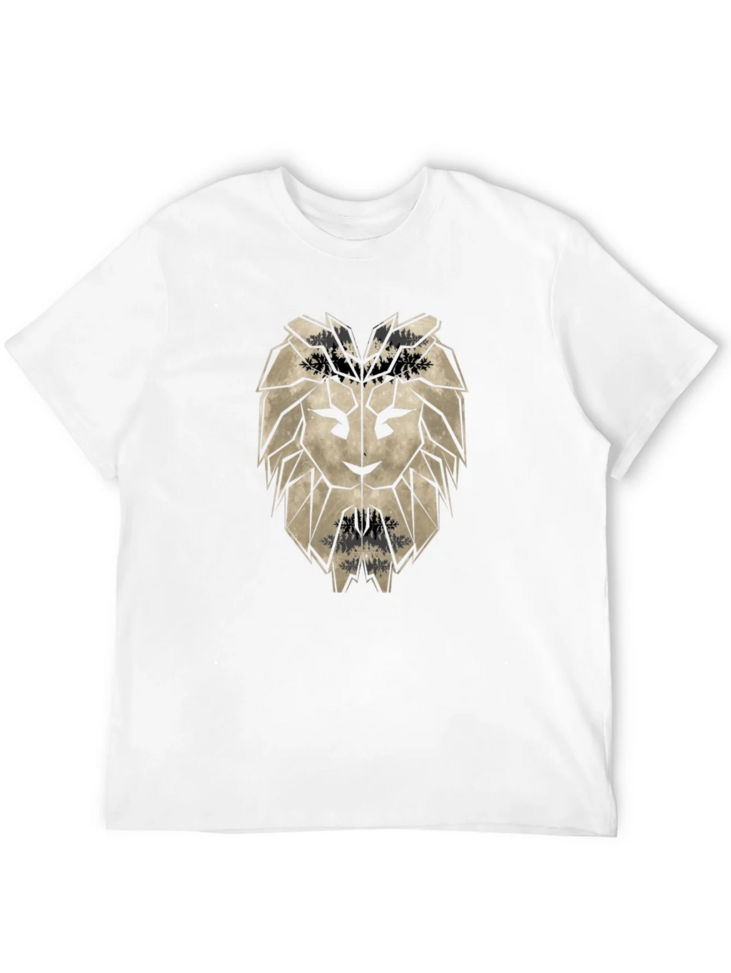 Geometric Lion Head Black T-Shirt product image 3