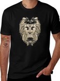 Geometric Lion Head Black T-Shirt product image 1