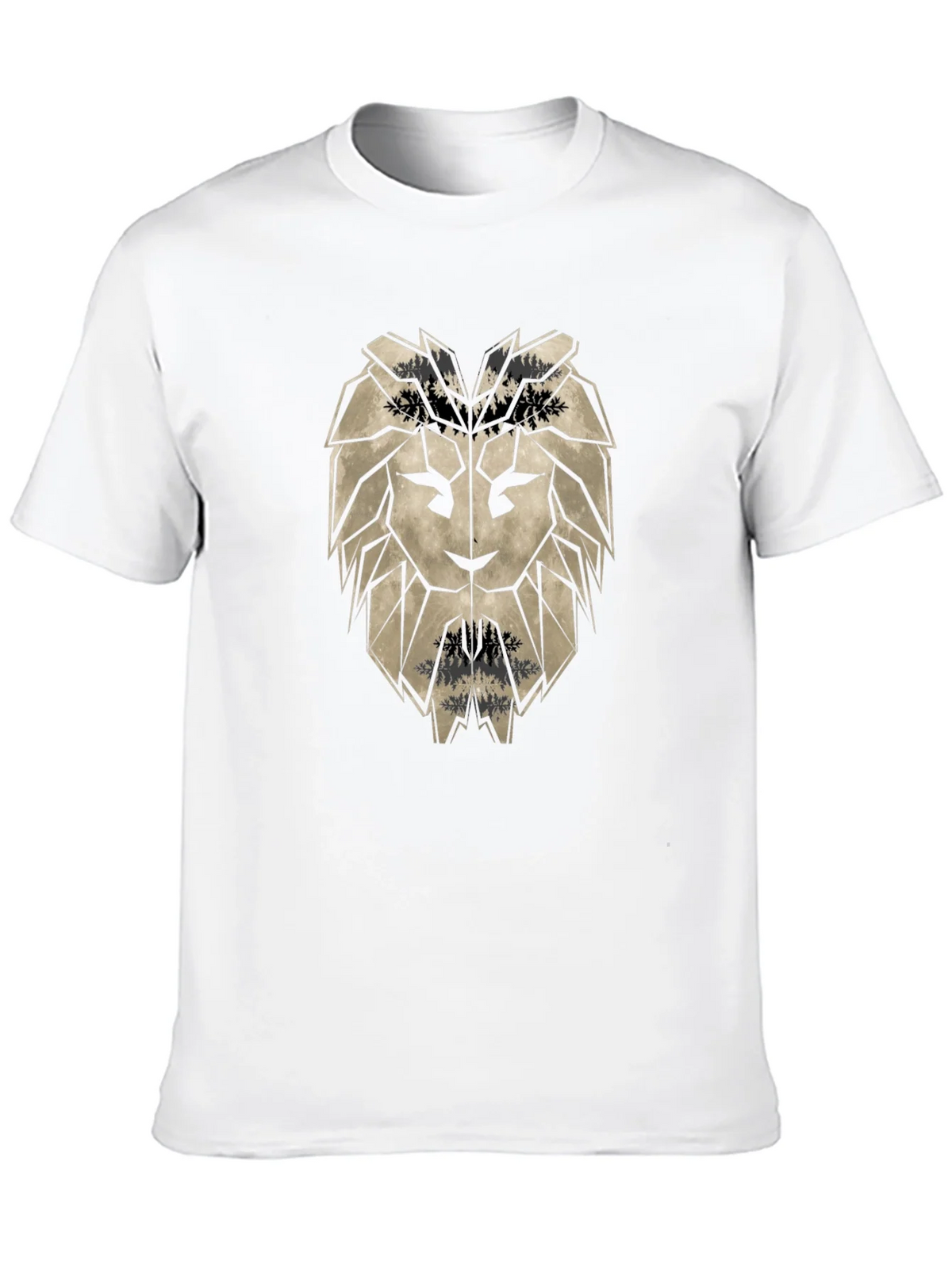Geometric Lion Head Black T-Shirt product image 12