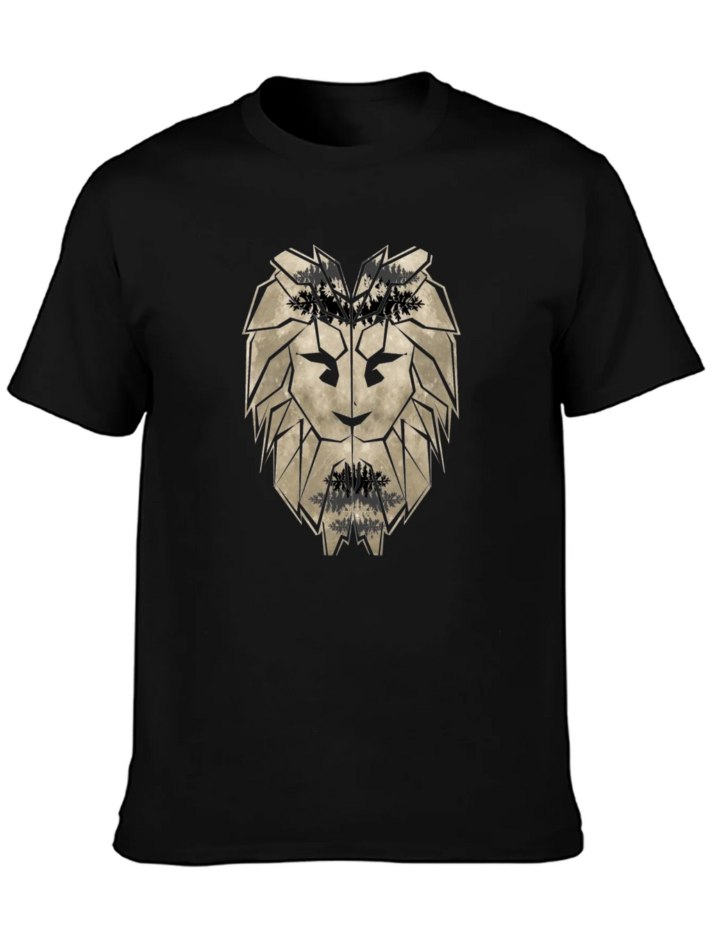 Geometric Lion Head Black T-Shirt product image 6