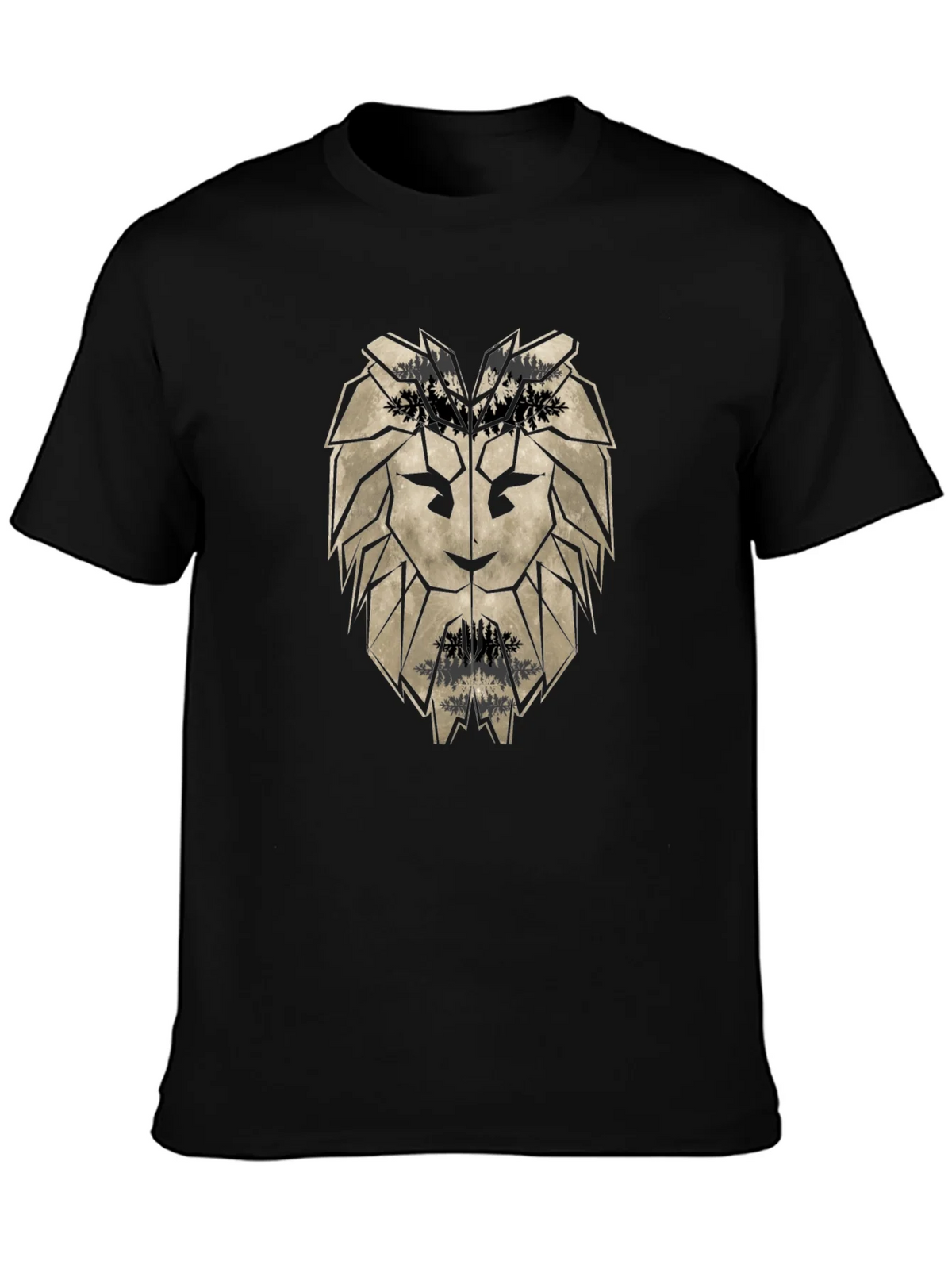 Geometric Lion Head Black T-Shirt product image 6