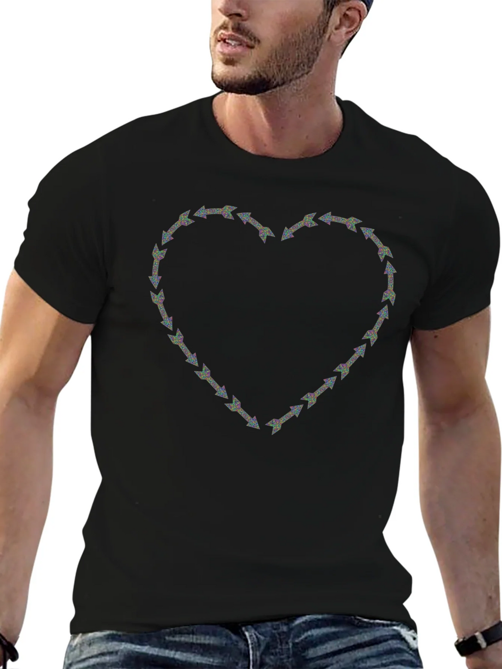 Arrow Heart Graphic Print Crew Neck T-Shirt product image 9