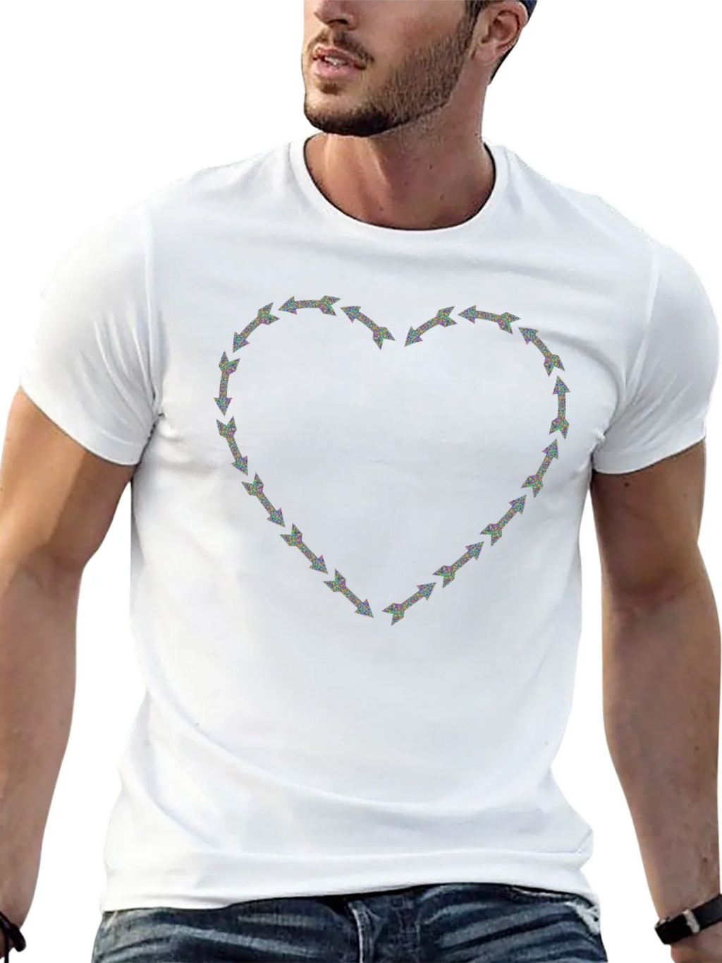 Arrow Heart Graphic Print Crew Neck T-Shirt product image 4
