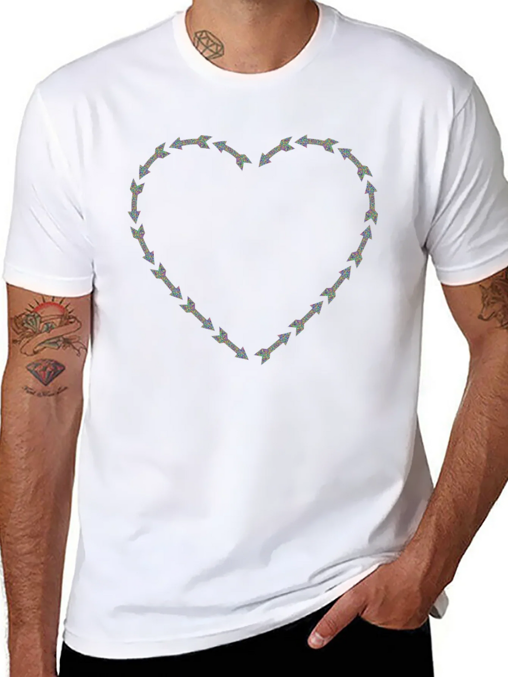 Arrow Heart Graphic Print Crew Neck T-Shirt product image 10