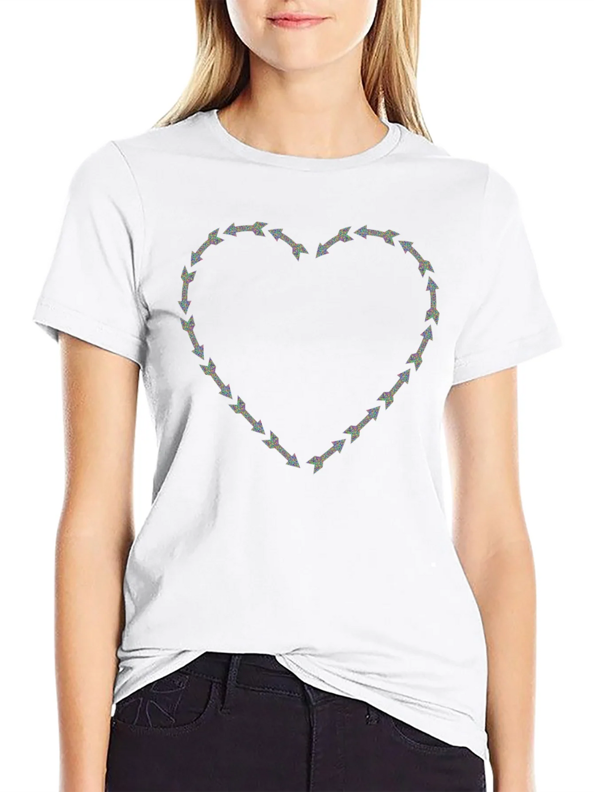 Arrow Heart Graphic Print Crew Neck T-Shirt product image 11