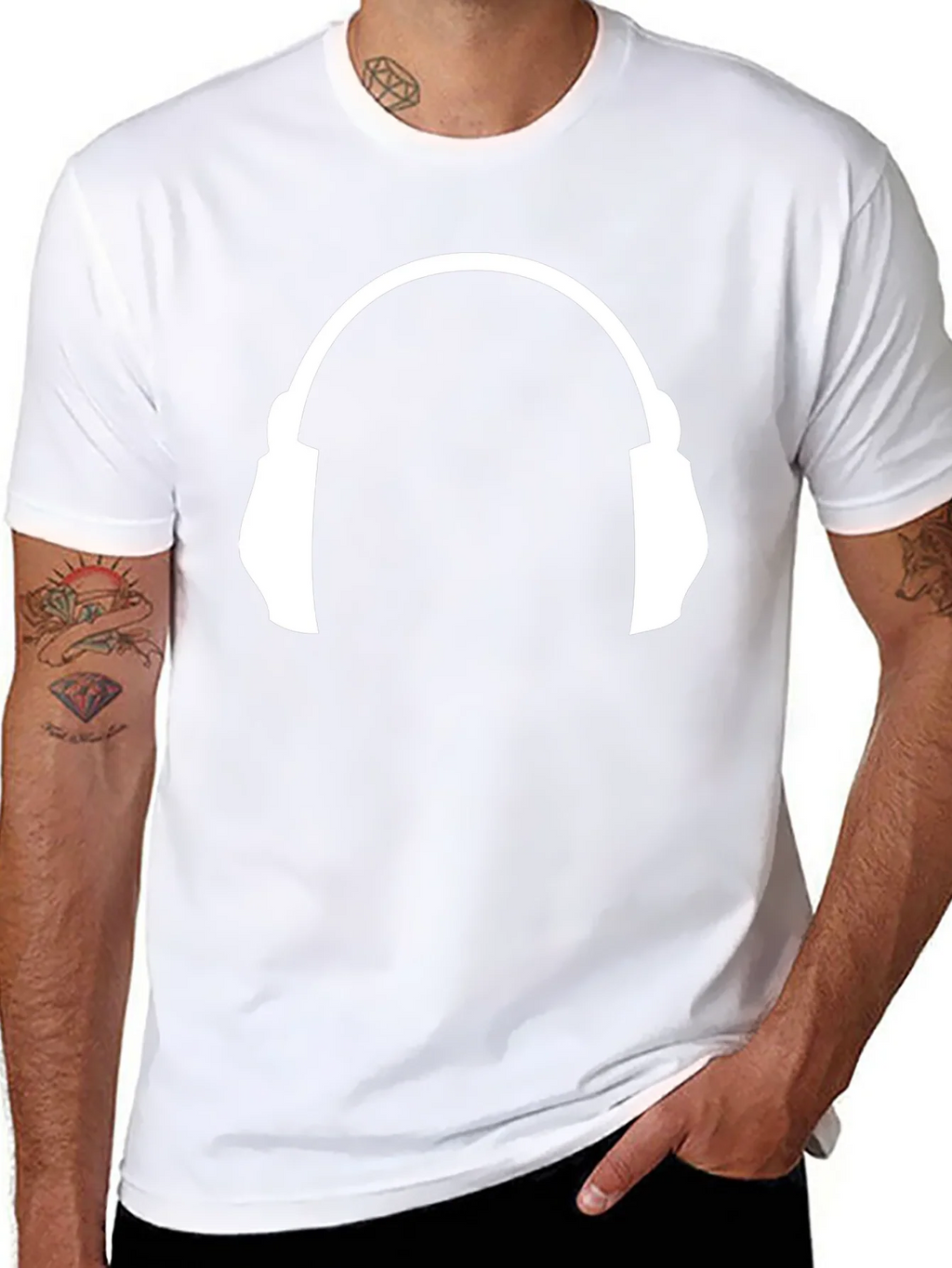 Headphone Graphic Tee - Music Lovers Black T-Shirt product image 10
