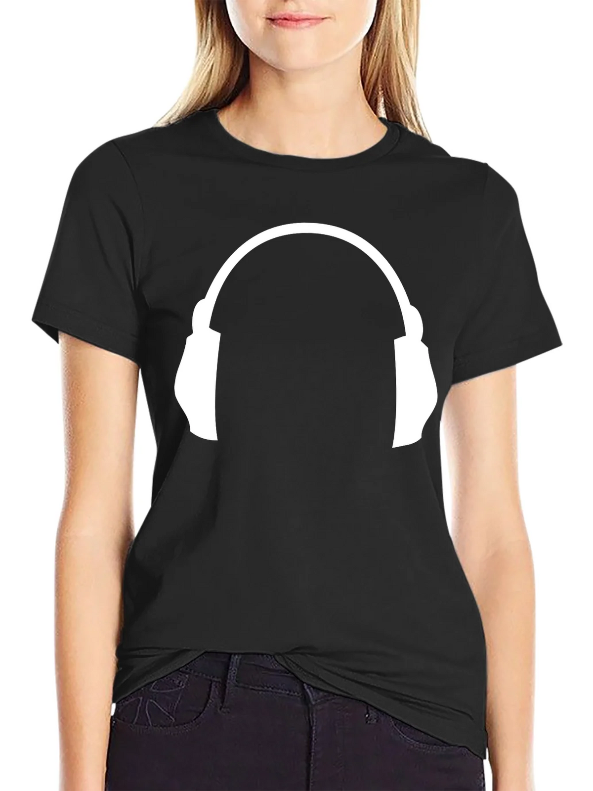 Headphone Graphic Tee - Music Lovers Black T-Shirt product image 5