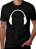 Headphone Graphic Tee - Music Lovers Black T-Shirt product image 1