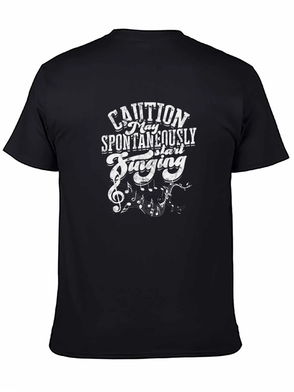 Caution Spontaneously Singing Graphic Tee - Black product image 7