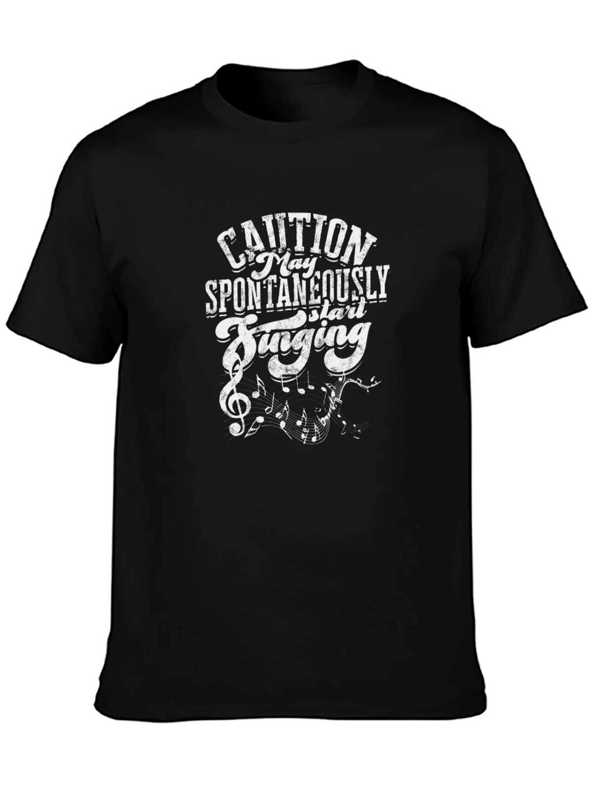 Caution Spontaneously Singing Graphic Tee - Black product image 6