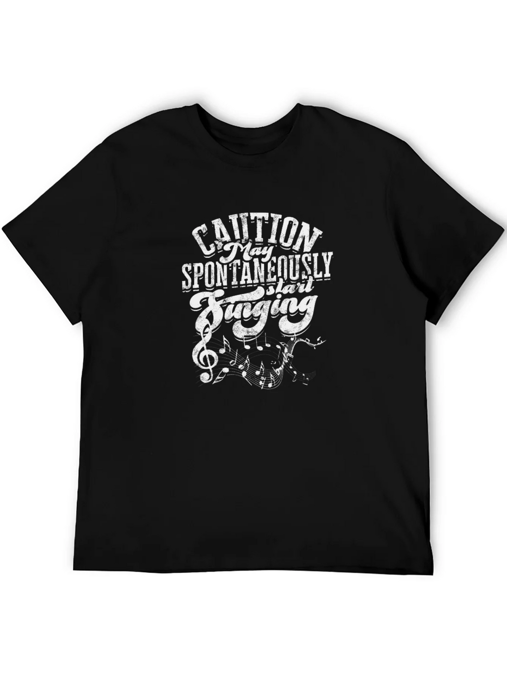 Caution Spontaneously Singing Graphic Tee - Black product image 8