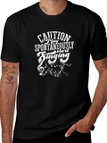 Caution Spontaneously Singing Graphic Tee - Black product image 1