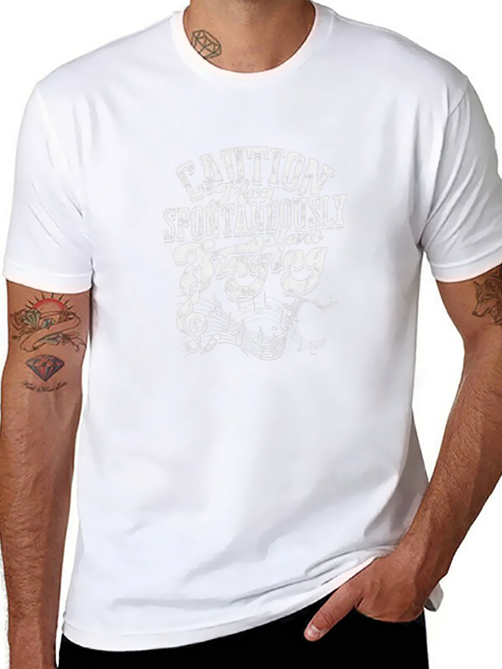 Caution Spontaneously Singing Graphic Tee - Black product image 10