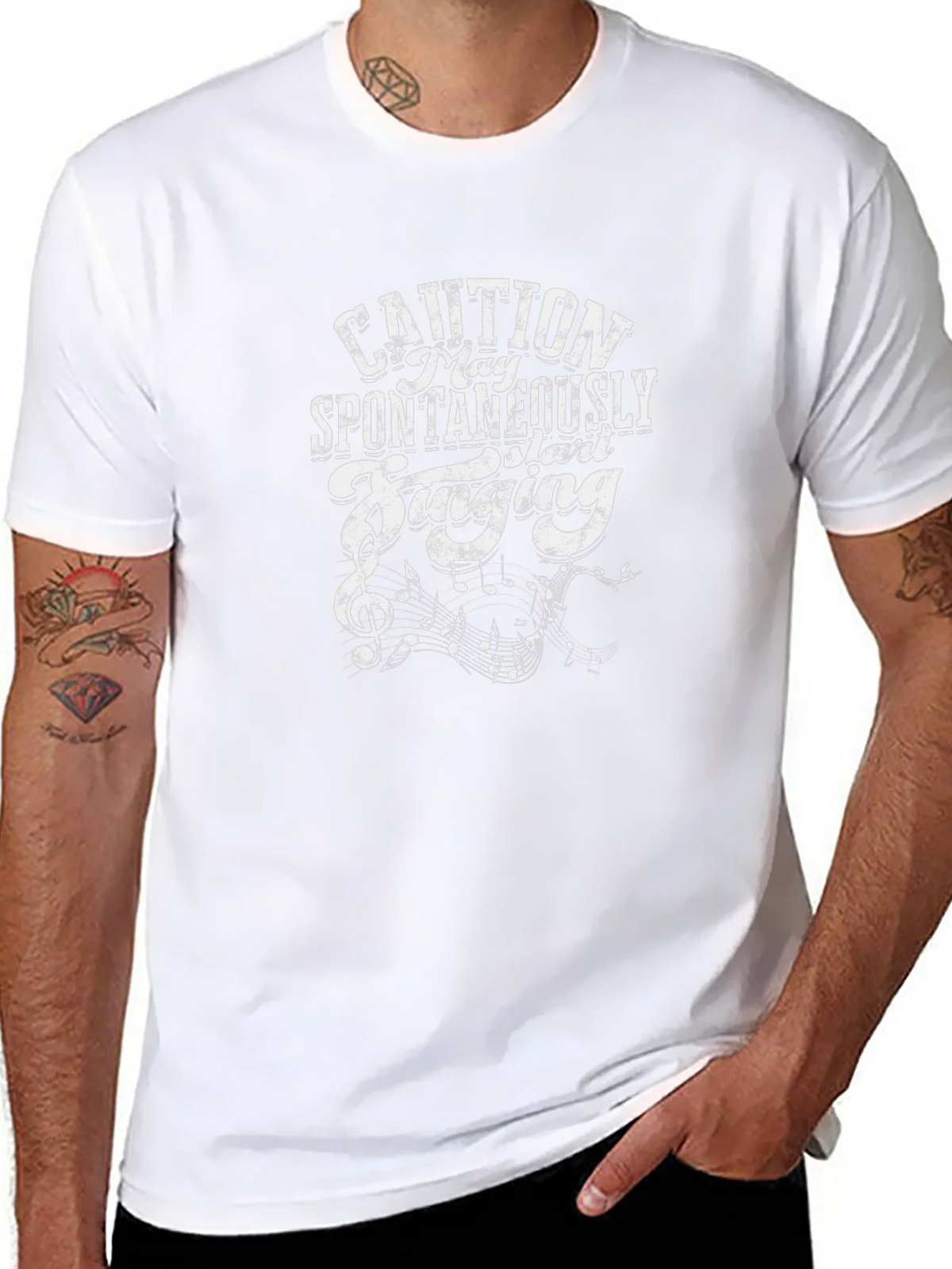 Caution Spontaneously Singing Graphic Tee - Black product image 10