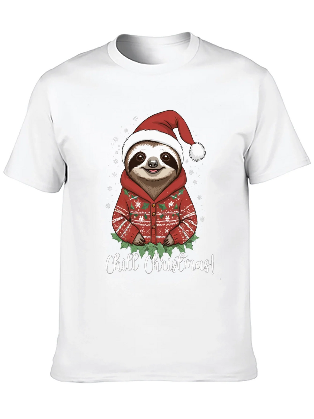 Chill Christmas Sloth T-Shirt - Holiday Apparel
