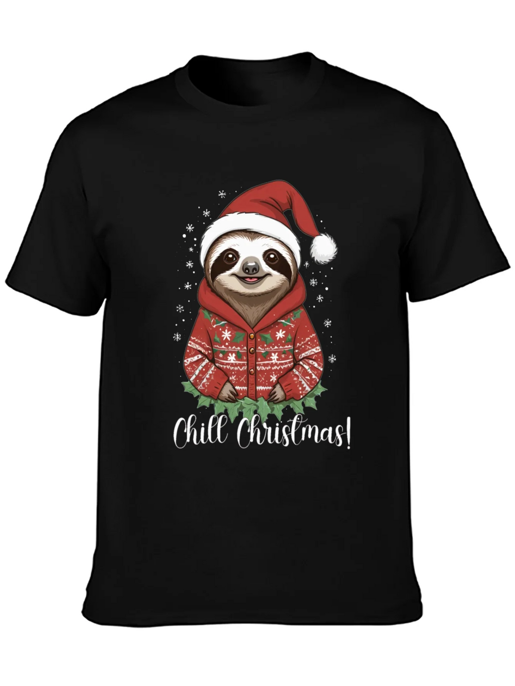 Chill Christmas Sloth T-Shirt - Holiday Apparel